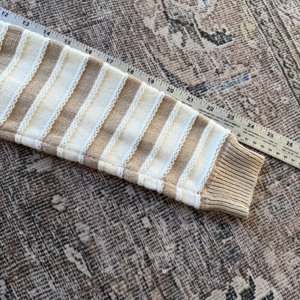 J. Crew Factory Tan and Cream Striped Cardigan - Picture 6 of 9